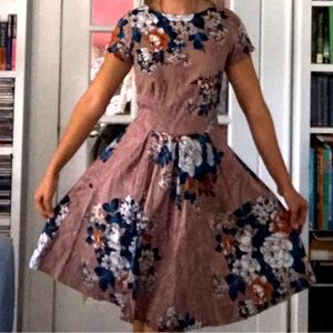 Floral A-Frame 50s Style Cocktail Dress